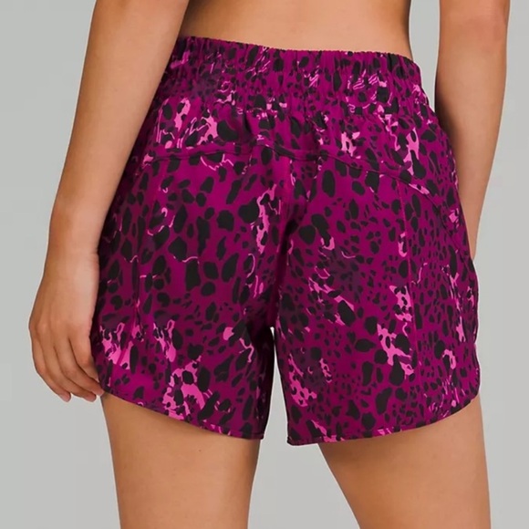 Lululemon Purple Magenta Track That Leopard Print Shorts 4 - Picture 5 of 11